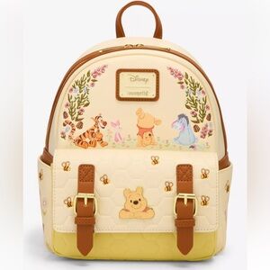 Loungefly Disney Winnie The Pooh Floral Pooh Bear & Friends Mini Backpack